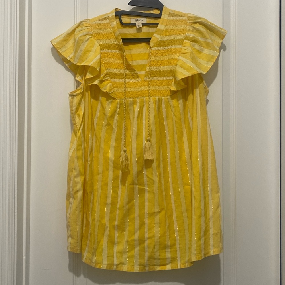 Women Style & Co yellow boho blouse - 0x